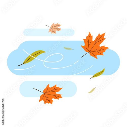 some autumn leaves fall in the wind concept illustration flat design vector eps10