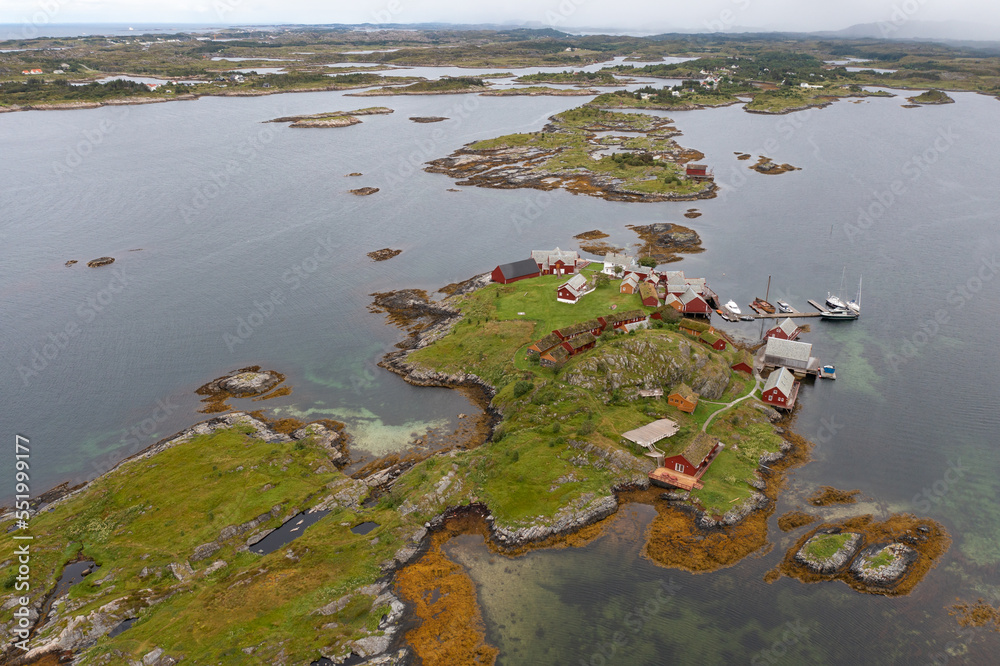 aerial view on Haholmen island Norway