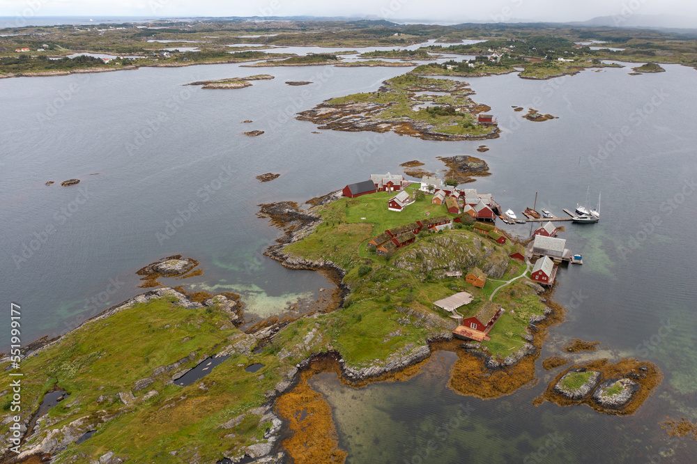 aerial view on Haholmen island Norway aerial view on Haholmen island Norway