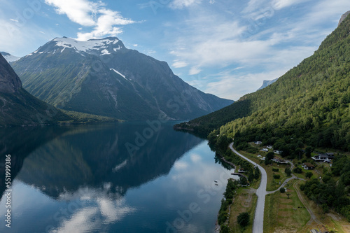 aerial view of the sognefjord norway