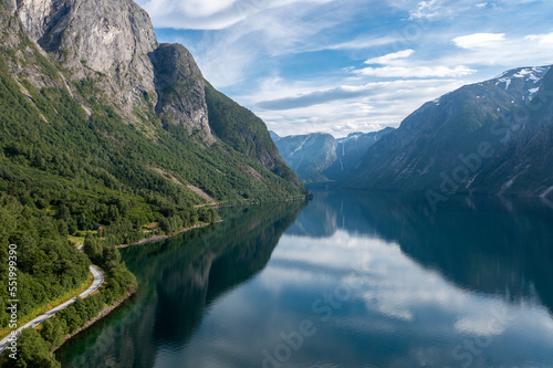 Fototapeta Naklejka Na Ścianę i Meble -  aerial view of the sognefjord Norway