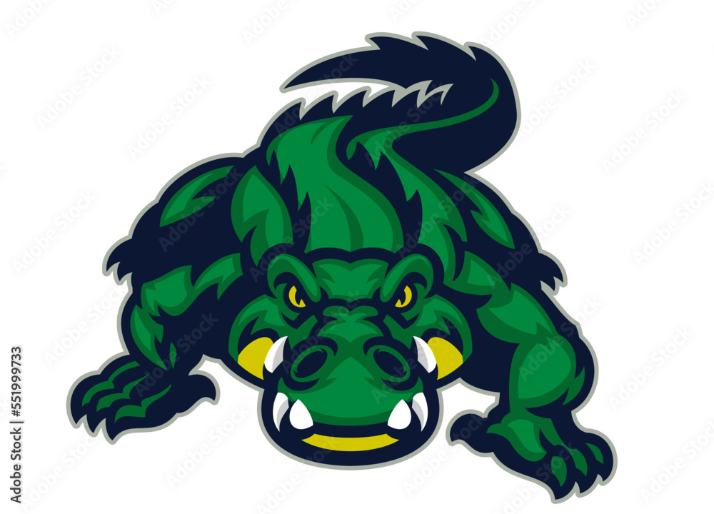 Obraz premium Crocodile Crawling Mascot Logo