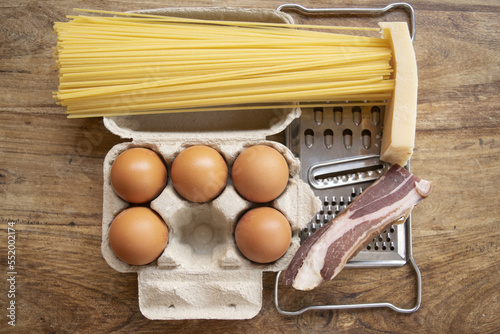 carbonara pasta sauce ingredients photo