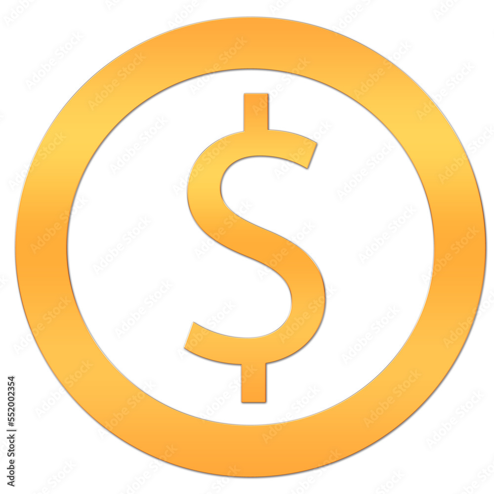 The design illustration icon is gold. A round icon for the Internet, drawn in yellow on a white background, a round button with a dollar icon. The design illustration icon is gold. A round icon for the Internet, drawn in yellow on a white background, a round button with a dollar icon.