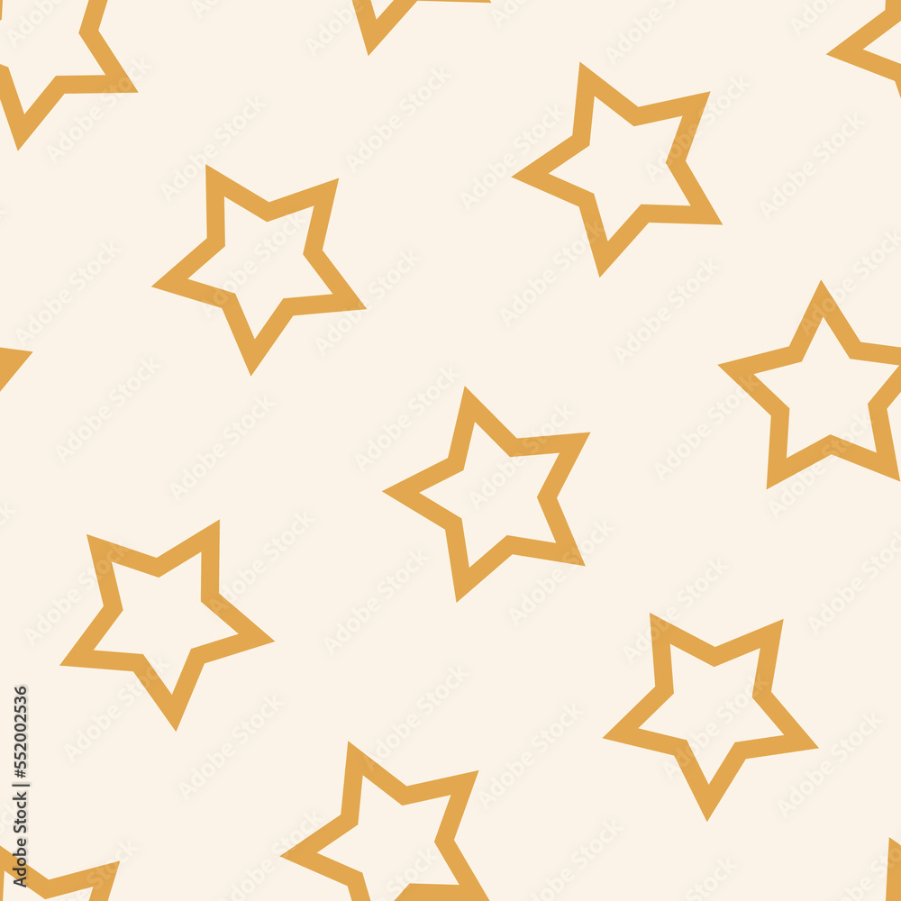 Christmas seamless pattern with gold stars