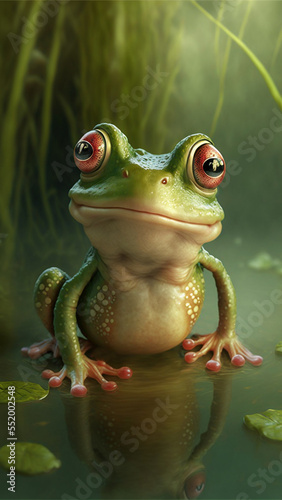 Cute frog in the forest
