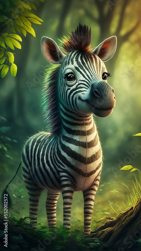 Happy zebra in the forest