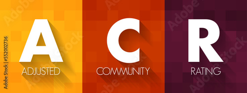 ACR - Adjusted Community Rating acronym, medical concept background