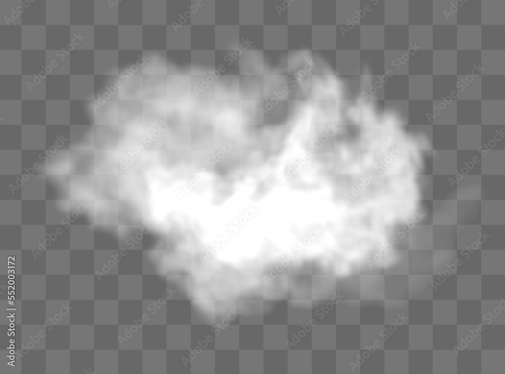 Vector set of realistic isolated cloud on the transparent background.