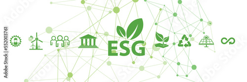 esg icons on white background	