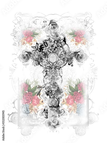 Abstract design print on plain base