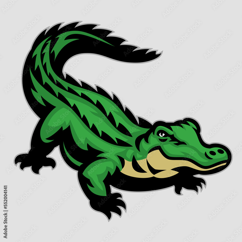 Naklejka premium Mascot logo of Green Crocodile