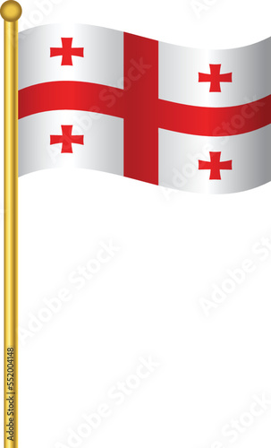 Flag of Georgia,Georgia flag Golden waving isolated vector illustration eps10.