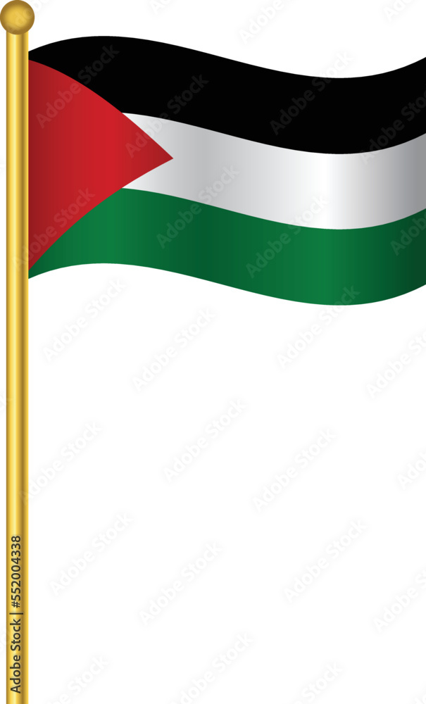 Flag of Palestine,Palestine flag Golden waving isolated vector illustration eps10. Flag of Palestine,Palestine flag Golden waving isolated vector illustration eps10.
