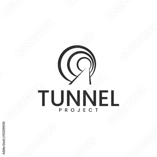 creative circular tunnel, hallway, subway, underground passage iconic logo design vector illustration with modern, minimalist and elegant styles isolated on white background. 