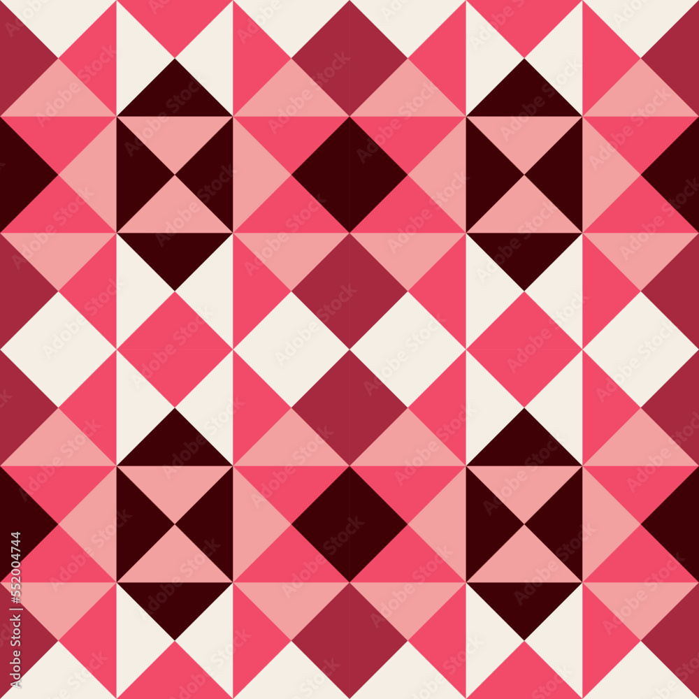 Abstract geometric pattern, diamond shape, red color seamless illustration template for background, poster, banner Abstract geometric pattern, diamond shape, red color seamless illustration template for background, poster, banner