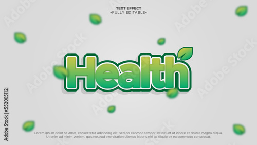 health and nature editable text effect