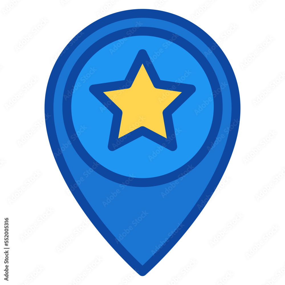 star pin two tone icon star pin two tone icon