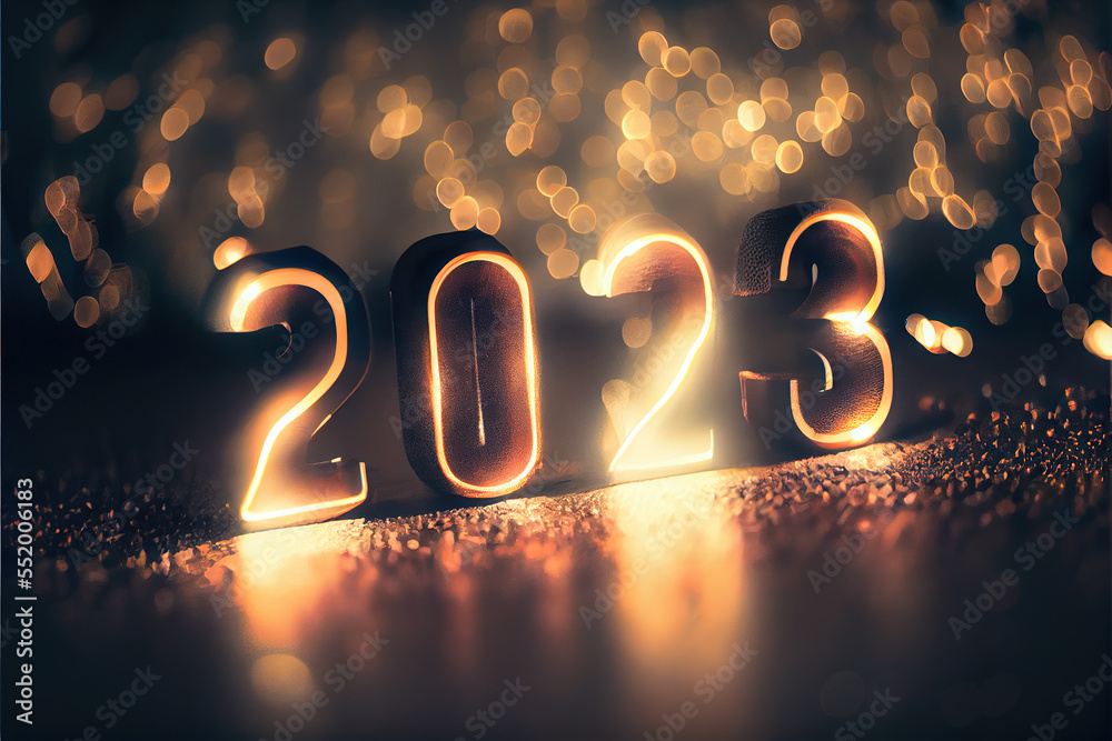 2023 new year sign with bokeh background 2023 new year sign with bokeh background