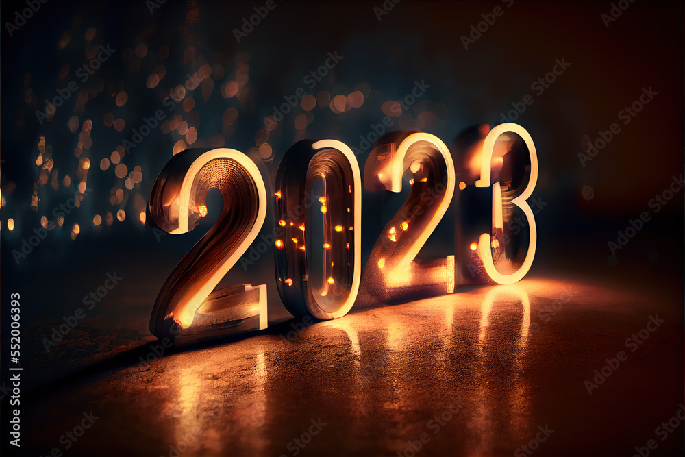 2023 new year sign with bokeh backgroound 2023 new year sign with bokeh backgroound