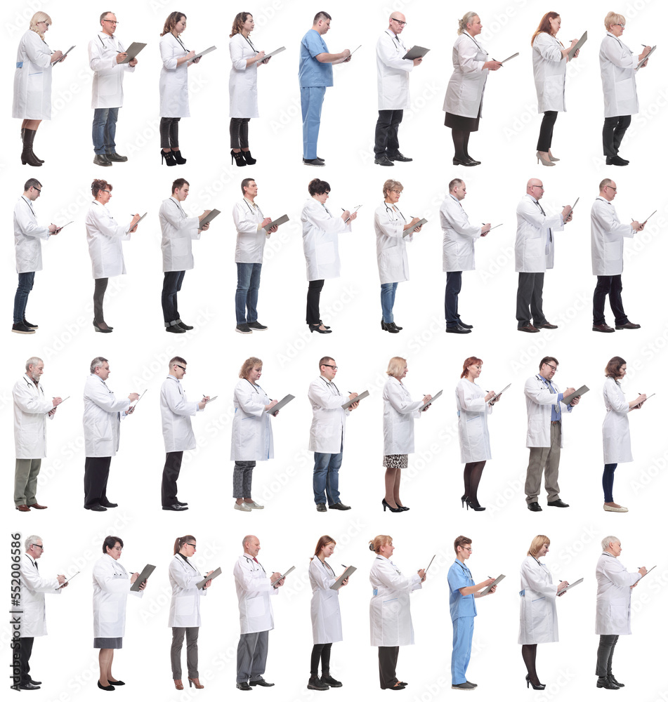 full length group of doctors with notepad isolated full length group of doctors with notepad isolated