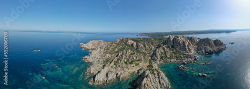 Fototapeta Naklejka Na Ścianę i Meble -  Drone view at Capo Testa near Santa Teresa di Gallura on Sardinia, Italy