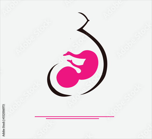 Gynecologist logo minimalist and abstract vector illustration