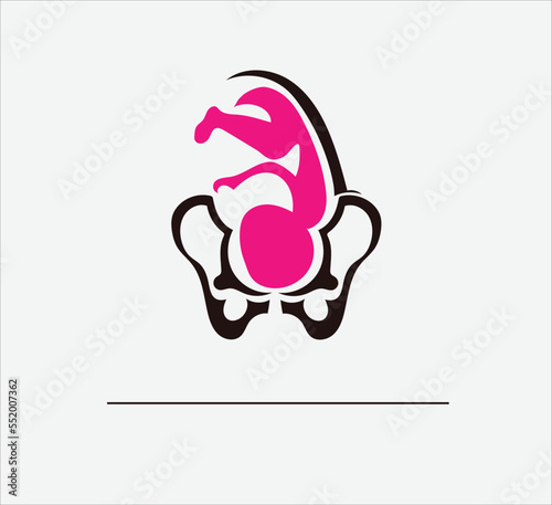 Gynecologist logo minimalist and abstract vector illustration