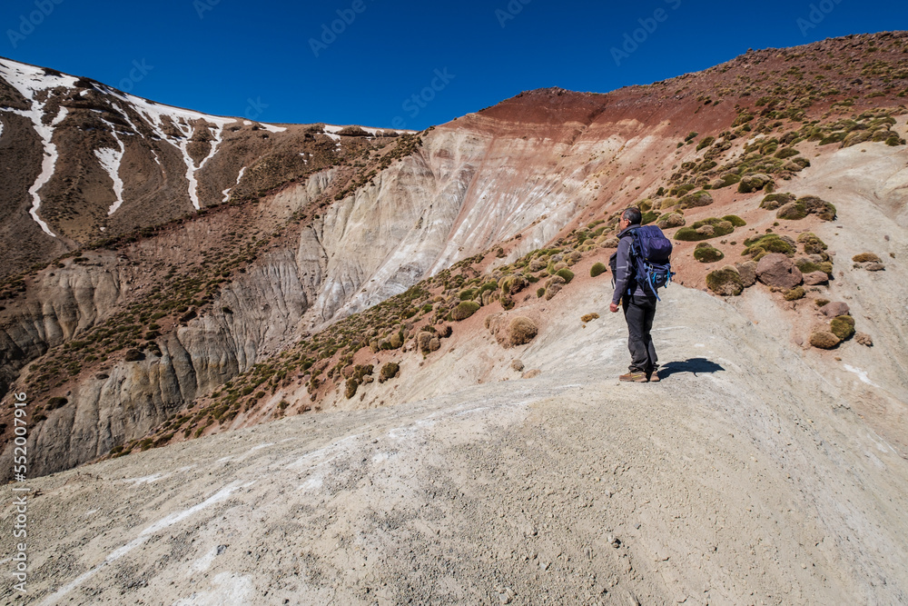 Plateau de Tarkeddit descent towards the Arous gorge, MGoun trek, Atlas mountain range, morocco, africa