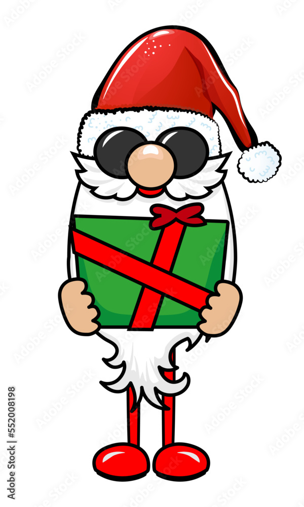 Adorable Christmas gnome in Santa dress - gnome with gift. Nordic magic dwarf. Cute holidays Elf with hat. Vector illustration for Winter holidays and happy new year. Adorable Christmas gnome in Santa dress - gnome with gift. Nordic magic dwarf. Cute holidays Elf with hat. Vector illustration for Winter holidays and happy new year.