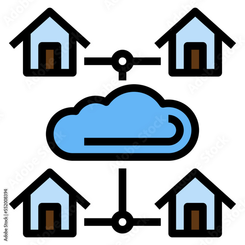 cloud transmit filled outline icon