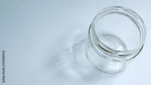 Empty jar isolated on white background