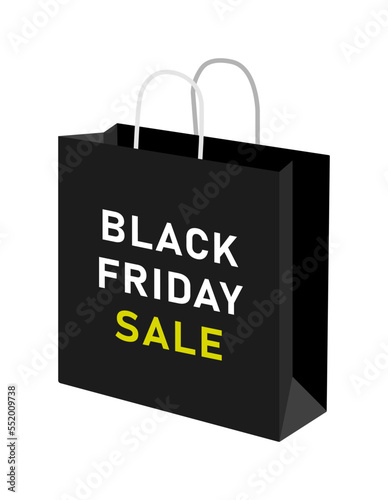 Shopping paper bag template vector illustration ( Black Friday Sale )