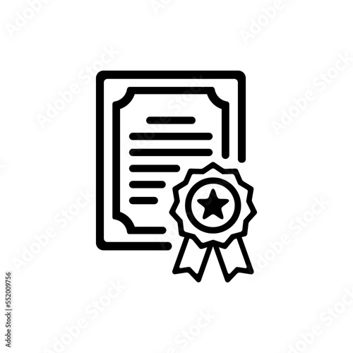 certificate icon outline or certificate outline icon isolated on white background. Vector certificate icon. Achievement, award, grant, diploma concepts. simple certificate line icon vector.