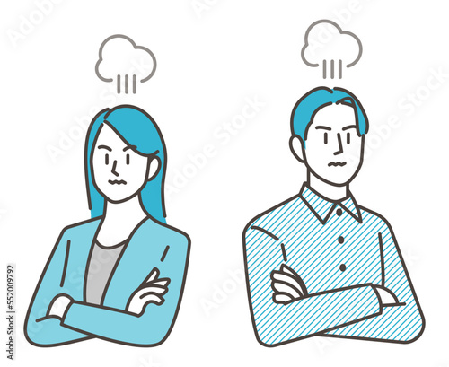 Man and woman couple fighting. Image of male-female problems, disagreement and divorce [Vector illustration].