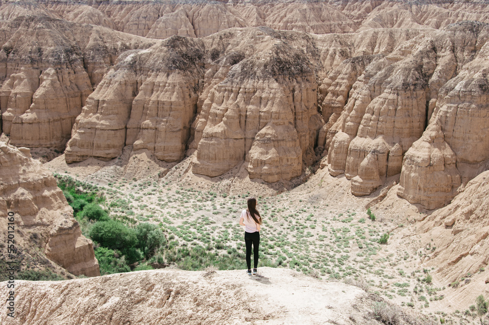 woman in the desert, mountain, Canyon