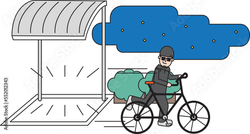 自動車を盗む犯人の男性