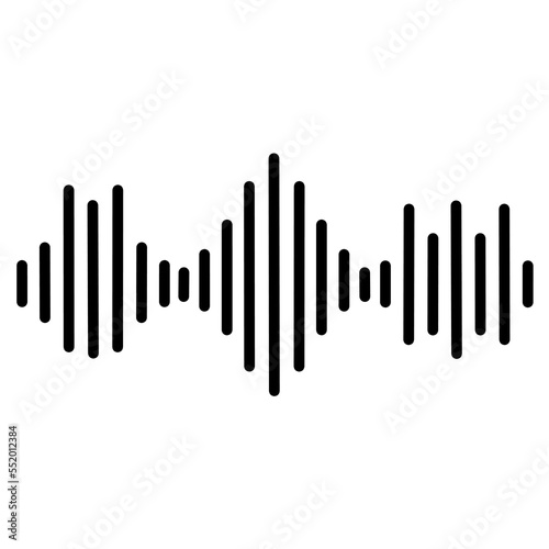 Audio wave icon with sound acoustic wave line on white background. Great for music and song logos.