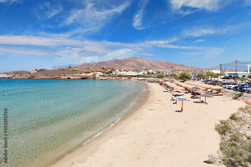 The sandy beach Agathopes in Syros, Greece