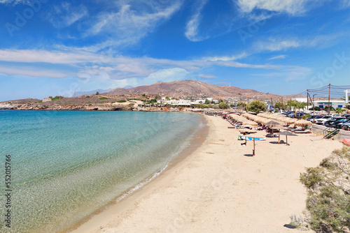 Fototapeta Naklejka Na Ścianę i Meble -  The sandy beach Agathopes in Syros, Greece