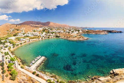 Fototapeta Naklejka Na Ścianę i Meble -  The sandy beach Megas Gialos in Syros, Greece