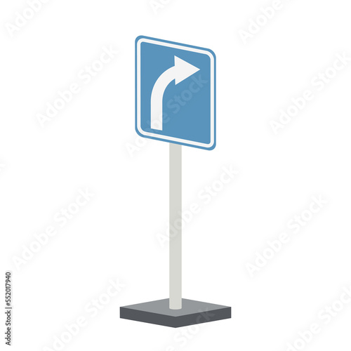 driving test material traffic signs right turn sign