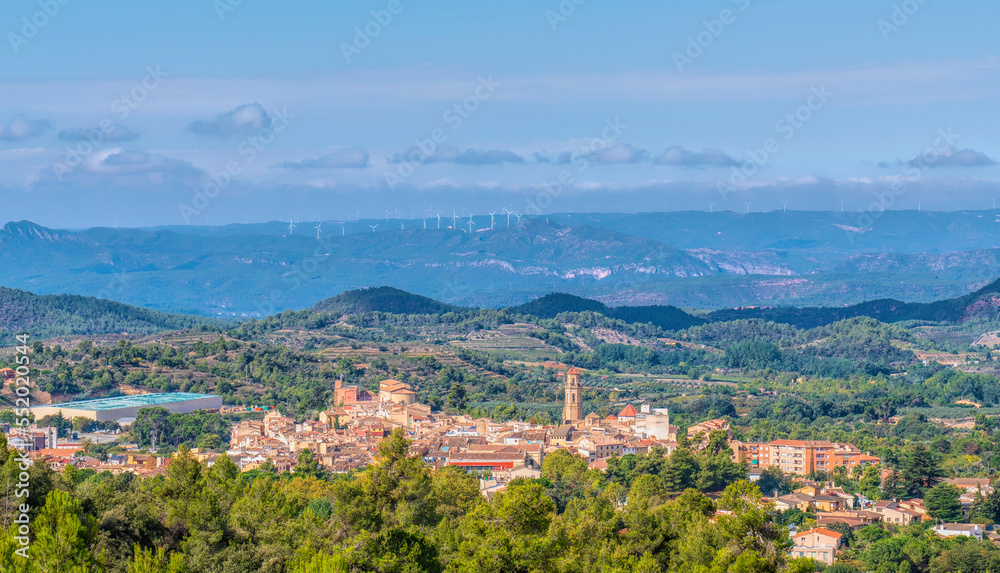 Falset Priorat region Catalonia Spain view of village famous for its wine located 30km from Salou in Tarragona province