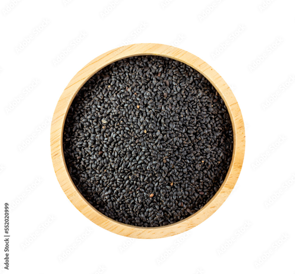 sesame in wood bowl isolated on transparent png sesame in wood bowl isolated on transparent png