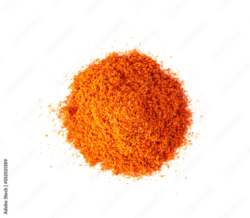 Pile of red paprika powder isolated on transparent png Pile of red paprika powder isolated on transparent png