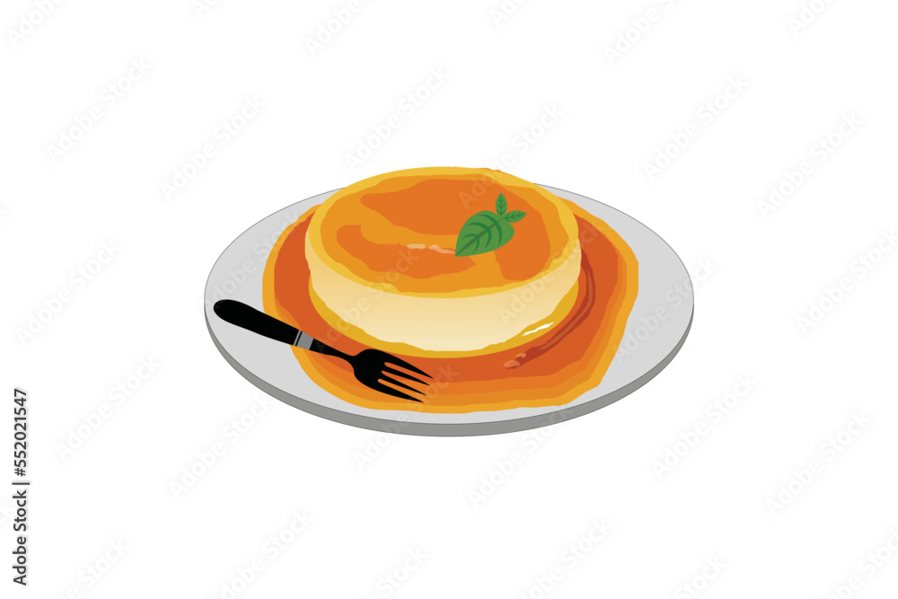 Leche Flan vector design with cream and caramel. Leche Flan vector design with cream and caramel.
