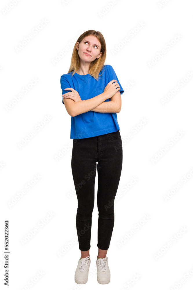 Young caucasian woman isolated on white background Young caucasian woman isolated on white background