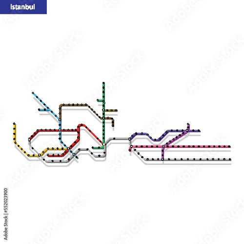 3d isometric Map of the Istanbul metro subway