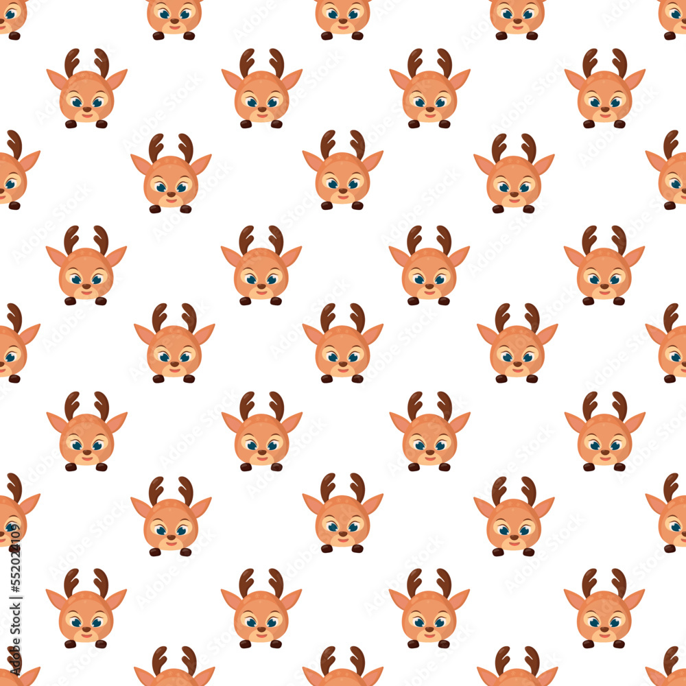 Cute fawn seamless pattern