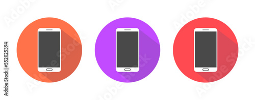 Modern Smartphone Colorful Shadow Vector Icons